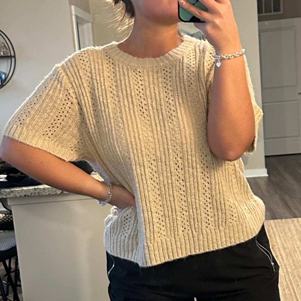 NWOT Elegant Beige Knit Sweater